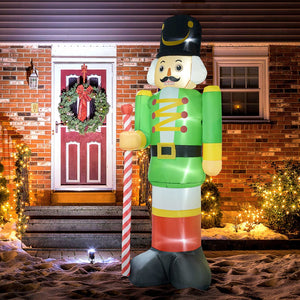 English Elm Outsunny 11.8' Inflatable Green Walnut Soldier With Led Lights - Perfect Outdoor Christmas Decor! W2225P249971-GIGA