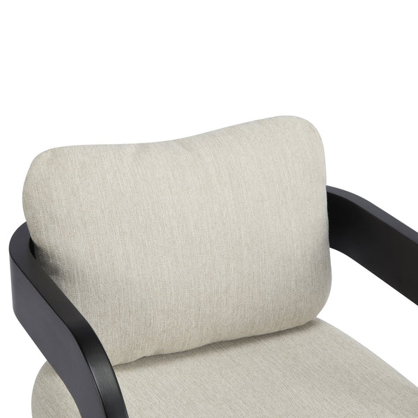 English Elm Christopher Knight Home® - 2-Pack Dining Chairs with Pillow Back and Curved Arms, Foam Seat Comfort, Sturdy Rubber Wood Frame Beige+Black N779P298399A