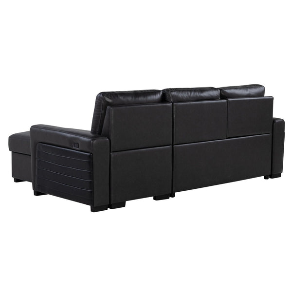 English Elm Montero Sleeper Sectional with Storage Chaise Drop Down Table and Usb Ports B201S00463