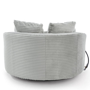 English Elm Swivel Barrel Accent Chair Chenille Tufted Round Club Seat for Living Room Lounge Light Grey N719S002320R