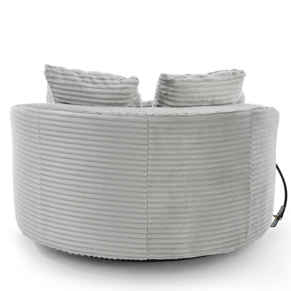 English Elm Swivel Barrel Accent Chair Chenille Tufted Round Club Seat for Living Room Lounge Light Grey N719S002320R