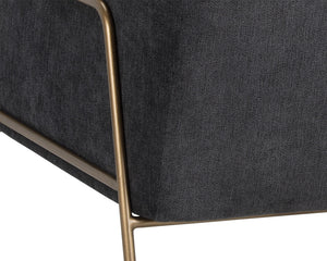 Sunpan Cybil Lounge Chair - Stylish Comfort with Modern Design and Antique Brass Legs for Your Space Polo Club Kohl Grey