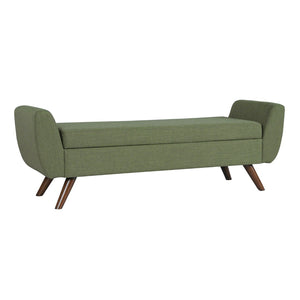 English Elm Rae Upholstered Storage Ottoman Bench with Arms Woven Fabric Bedroom Entryway B056P416983