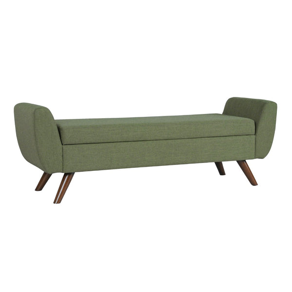 English Elm Rae Upholstered Storage Ottoman Bench with Arms Woven Fabric Bedroom Entryway B056P416983
