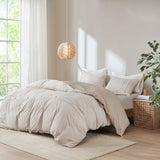 Clean Spaces Dover Casual 3 Piece Organic Cotton Oversized Duvet Cover Set LCN12-0108 Natural