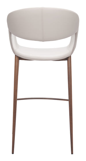 Zuo Modern Limay Barstool - Stylish Beige & Walnut Design With Durable Water-resistant Vinyl For Your Space Beige 100% Polyurethane,Plywood,Steel 110929-zuo-modern