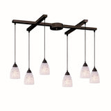 Classico 17'' Wide 6-Light Pendant - Dark Rust with Snow White Glass 406-6SW Elk Lighting