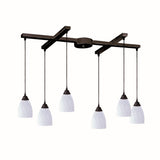 Classico 17'' Wide 6-Light Pendant - Dark Rust with Simple White Glass 406-6WH Elk Lighting