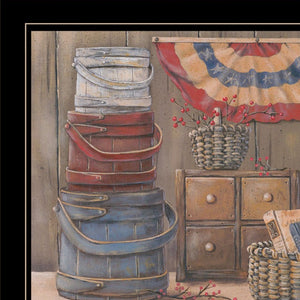 Homeroots Set Of Two God Bless Or Sweet Land 2 Black Framed Print Wall Art  Wood Paper And Texture 406000