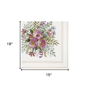 Homeroots Set Of Two Floral Spray I And Ii White Framed Print Wall Art  Wood Paper And Texture 406002