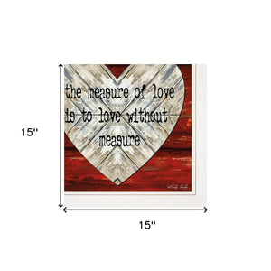 Homeroots Set Of Two Love Is Patient Or Measure 1 White Framed Print Wall Art  Wood Paper And Texture 406003