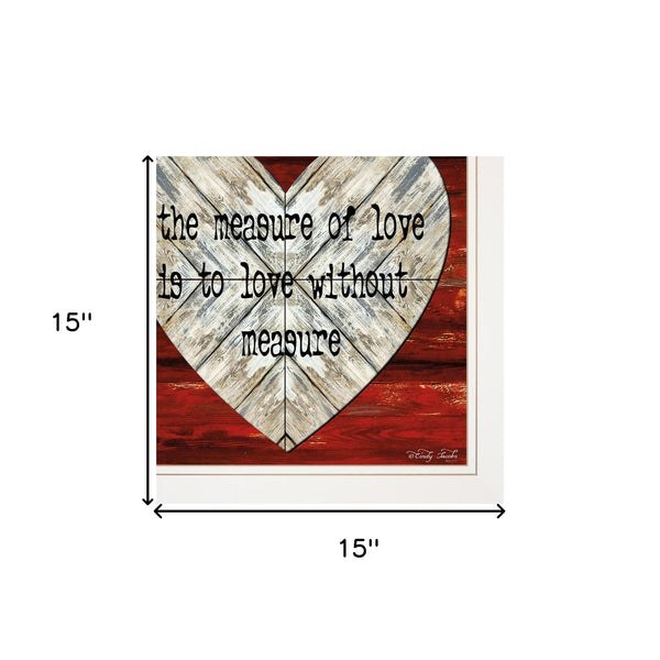 Homeroots Set Of Two Love Is Patient Or Measure 1 White Framed Print Wall Art  Wood Paper And Texture 406003