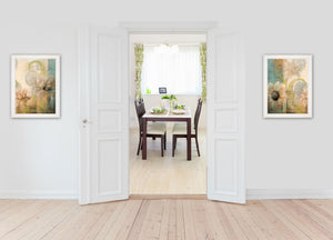 Homeroots Set Of Two Meandering Flowers I And Ii 1 White Framed Print Wall Art  Wood Paper And Texture 406005