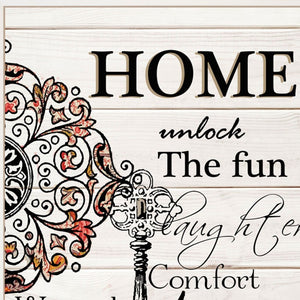 Homeroots Set Of Two Life Or Home 1 White Framed Print Wall Art  Wood Paper And Texture 406013