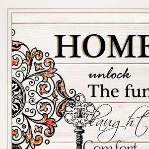 Homeroots Set Of Two Life Or Home 1 White Framed Print Wall Art  Wood Paper And Texture 406013