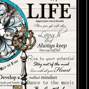 Homeroots Set Of Two Life Or Home 2 Black Framed Print Wall Art Black And Gold Wood Paper And Texture 406014