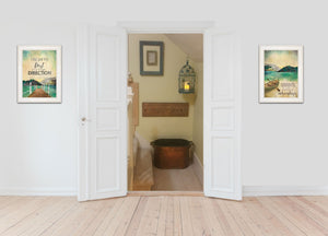 Homeroots Set Of Two Right Direction Or Adventure 1 White Framed Print Wall Art  Wood Paper And Texture 406023