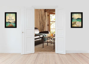 HomeRoots Set of Two Modern Black Framed Wall Art Prints - "Right Direction" & "Adventure 2" Decor 406024