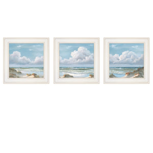 Homeroots Set Of Three Beautiful Day Iii Iii White Framed Print Wall Art  Wood Paper And Texture 406027