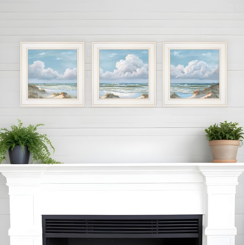 HomeRoots Set of Three Beautiful Day III White Framed Prints – Modern Wall Art for Stylish Home Decor 406027