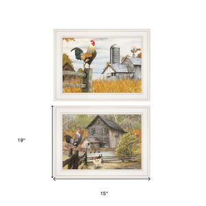 HomeRoots Set of Two Farmhouse Framed Prints - Charming Wall Art for Rustic Home Decor & Easy Installation 406028