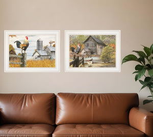 HomeRoots Set of Two Farmhouse Framed Prints - Charming Wall Art for Rustic Home Decor & Easy Installation 406028