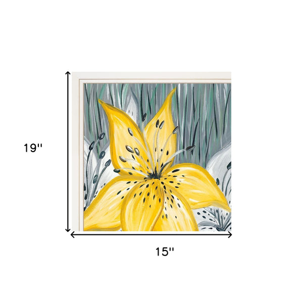 Homeroots Set Of Two Tiger Lilies 1 White Framed Print Wall Art  Wood Paper And Texture 406032