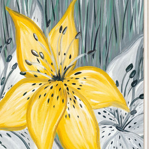 Homeroots Set Of Two Tiger Lilies 1 White Framed Print Wall Art  Wood Paper And Texture 406032