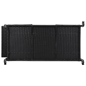 English Elm K&K Wicker Outdoor Grill Cart with Foldable Drop Leaf, Locking Wheels, Wine Rack & Ample Storage Black Brown N707P233747B
