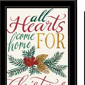 HomeRoots Set of Two Framed "Come Home for Christmas" Art Prints - Perfect Holiday Wall Décor Gift Idea! 406036