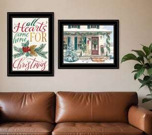 HomeRoots Set of Two Framed "Come Home for Christmas" Art Prints - Perfect Holiday Wall Décor Gift Idea! 406036