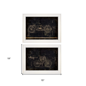 Homeroots Set Of Two Motor Bike Patent I And Ii 1 White Framed Print Wall Art  Paper,Wood 406047