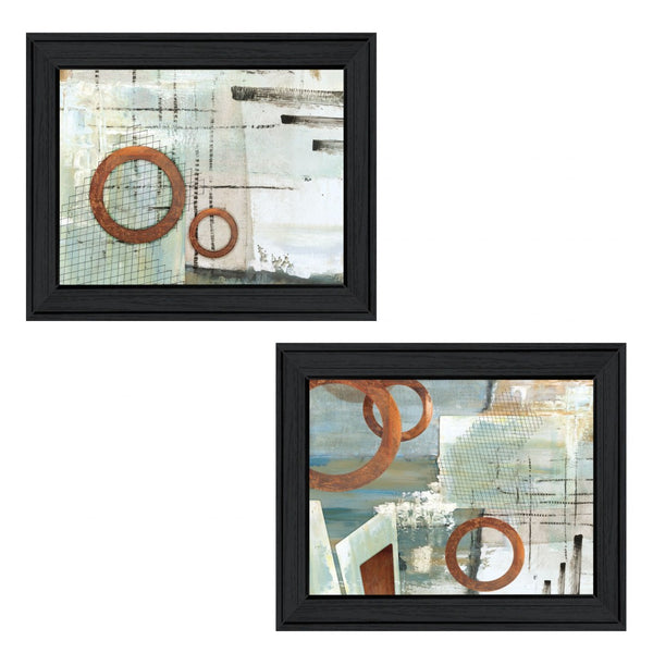 HomeRoots Set of Two Framed Wall Art Prints - Contemporary Black Framed Decor for Modern Living Spaces 406050