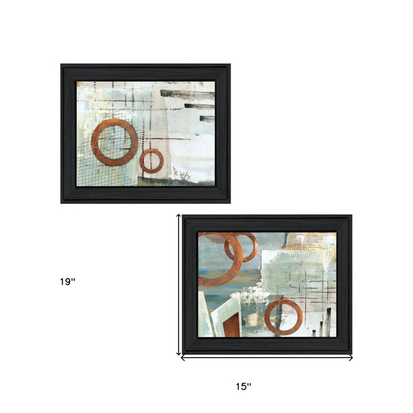 HomeRoots Set of Two Framed Wall Art Prints - Contemporary Black Framed Decor for Modern Living Spaces 406050