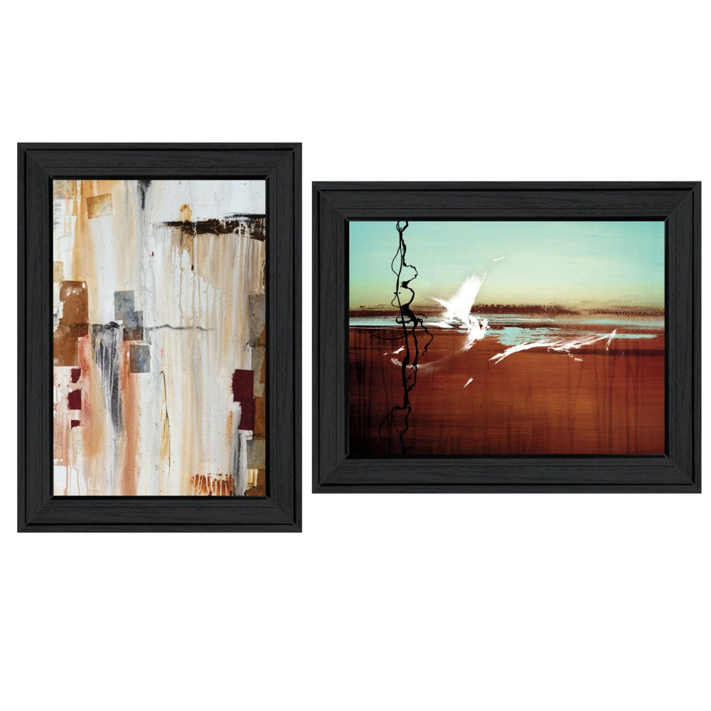 HomeRoots Set of Two Abstract Flight Framed Prints - Modern Wall Art for Contemporary Home Décor, 15x19" 406052