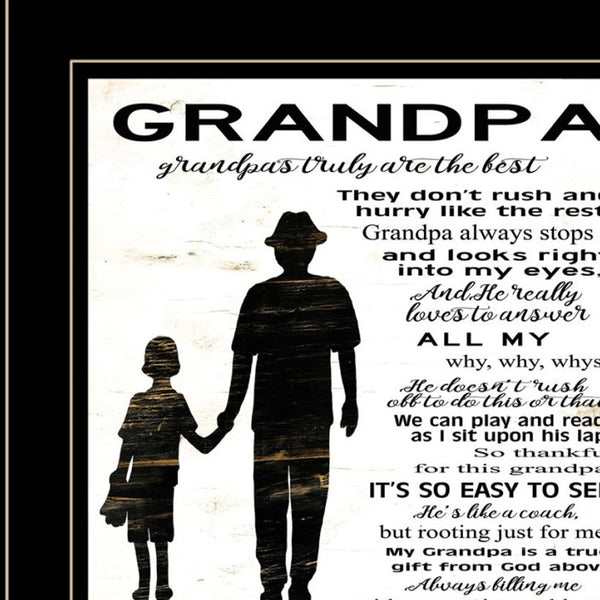 Homeroots Set Of Two My Grandparents Are The Best 1 Black Framed Print Wall Art  Paper,Wood 406055
