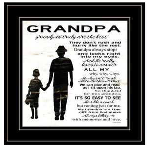 Homeroots Set Of Two My Grandparents Are The Best 1 Black Framed Print Wall Art  Paper,Wood 406055