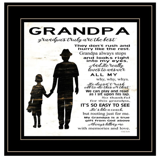 Homeroots Set Of Two My Grandparents Are The Best 1 Black Framed Print Wall Art  Paper,Wood 406055