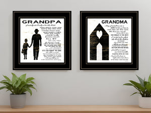 Homeroots Set Of Two My Grandparents Are The Best 1 Black Framed Print Wall Art  Paper,Wood 406055