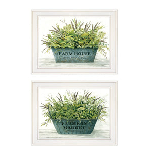 HomeRoots Set of Two Farm Market Bouquet Framed Prints - Elegant Wall Art for a Fresh Farmhouse Look 406057
