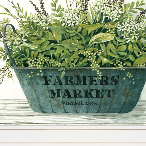 HomeRoots Set of Two Farm Market Bouquet Framed Prints - Elegant Wall Art for a Fresh Farmhouse Look 406057