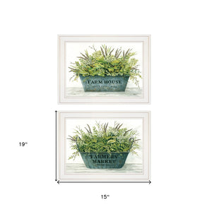 HomeRoots Set of Two Farm Market Bouquet Framed Prints - Elegant Wall Art for a Fresh Farmhouse Look 406057