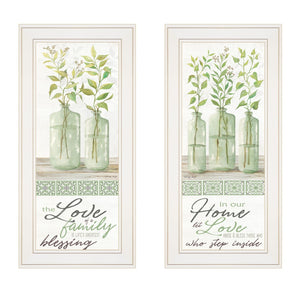 HomeRoots Set of Two Elegant Home and Family White Framed Prints – Modern Art for Stylish Décor Upgrade 406058