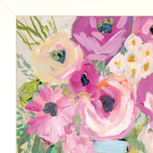 Homeroots Set Of Two Floral Designs White Framed Print Wall Art  Paper,Wood 406063