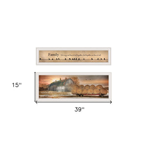 Homeroots Set Of Two Together Blessed We Have It All 1 White Framed Print Wall Art  Paper,Wood 406064