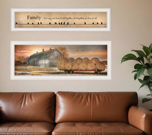 Homeroots Set Of Two Together Blessed We Have It All 1 White Framed Print Wall Art  Paper,Wood 406064