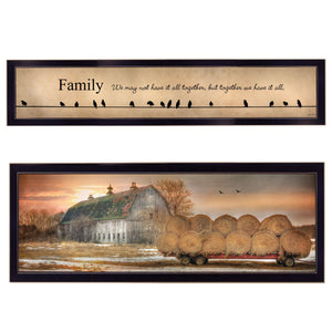 Homeroots Set Of Two Together Blessed We Have It All 2 Black Framed Print Wall Art  Paper,Wood 406065