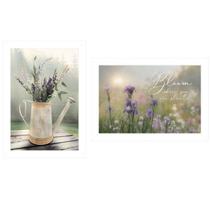 HomeRoots Set of Two Bloom Where You Are Planted Framed Prints - Modern Art for Home Décor, 15x21 Inches 406073
