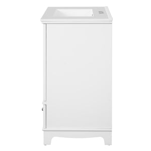 English Elm 30" Modern Bathroom Vanity with Ceramic Sink, Solid Wood Frame, Soft-Close Drawer & Adjustable Shelf White N710P293306K