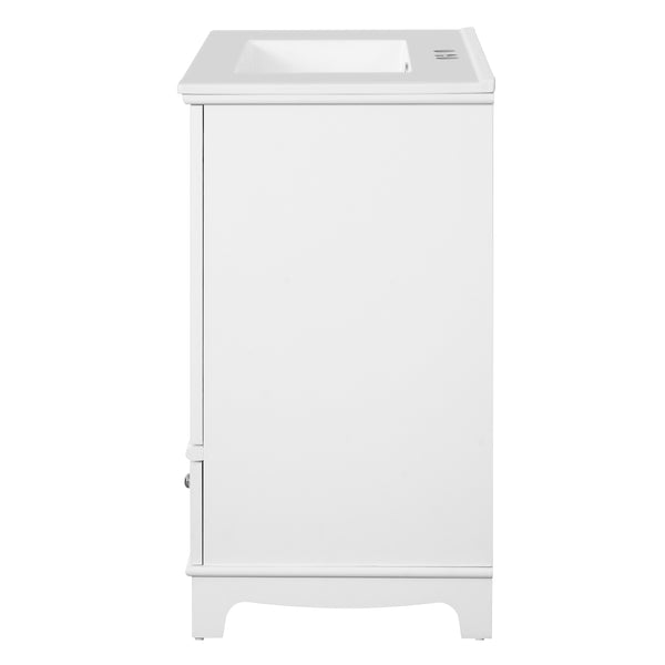 English Elm 30" Modern Bathroom Vanity with Ceramic Sink, Solid Wood Frame, Soft-Close Drawer & Adjustable Shelf White N710P293306K